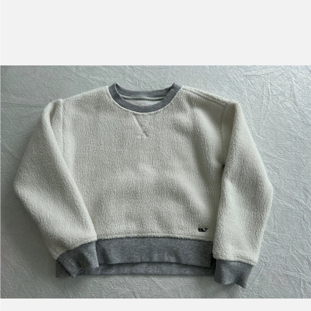Vineyard Vines Sherpa White and Gray Sweatshirt